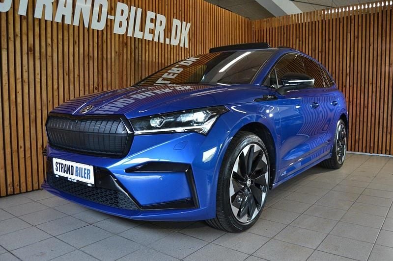 Blåmetal Brugt 2022 Skoda Enyaq iV SportLine SUV | 299.800 kr. (Dyr) - Billede 1/4