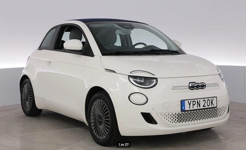 Hvid Brugt 2021 Fiat 500e Icon Cabriolet | 134.900 kr. (Fair pris) - Billede 1/3