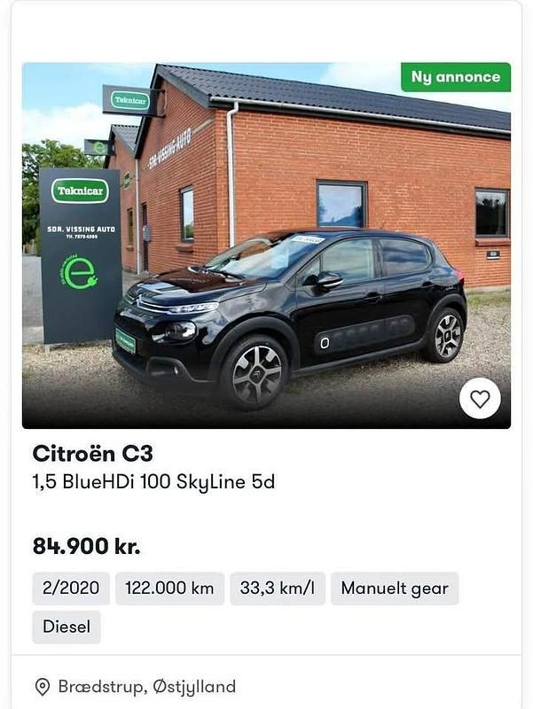 Brugt 2020 Citroën C3 Hatchback | 84.900 kr. (Fair pris) - Billede 1/1