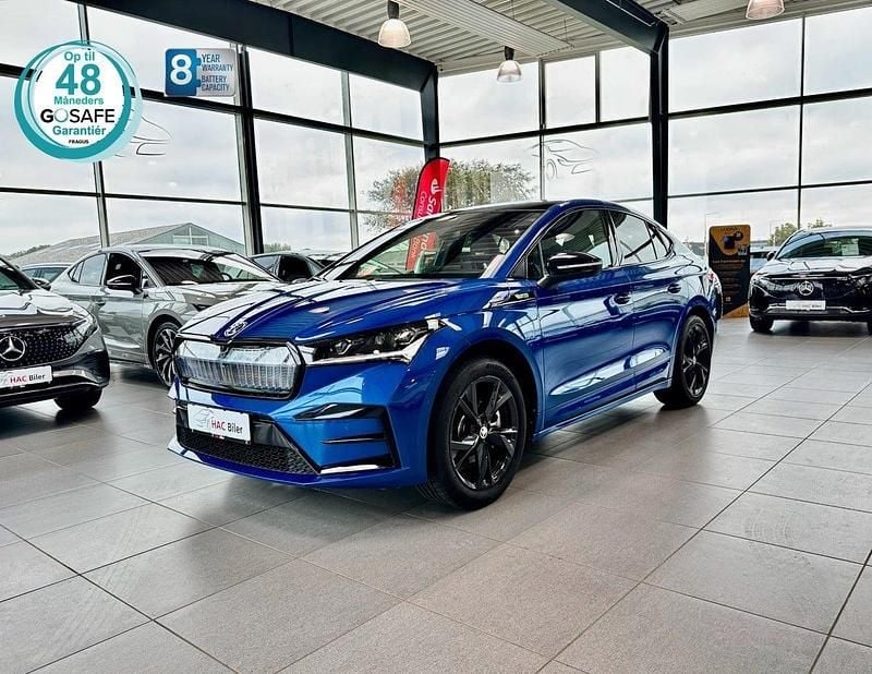 Blåmetal Brugt 2024 Skoda Enyaq iV RS SUV | 399.700 kr. (Lidt for dyr) - Billede 1/4