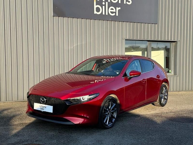 Mørkrødmetal Brugt 2019 Mazda 3 Cosmo Hatchback | 184.900 kr. (Fair pris) - Billede 1/4