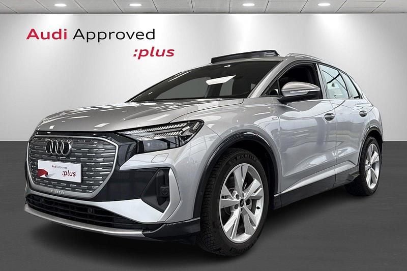 Sølvmetal Brugt 2025 Audi Q4 e-tron S-Line SUV | 394.900 kr. (Fair pris) - Billede 1/4