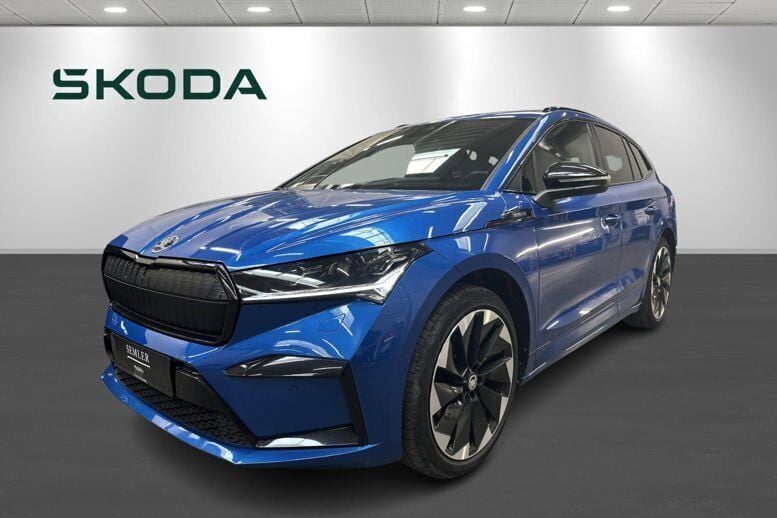 Blåmetal Brugt 2021 Skoda Enyaq iV SportLine SUV | 239.900 kr. (Fair pris) - Billede 1/4