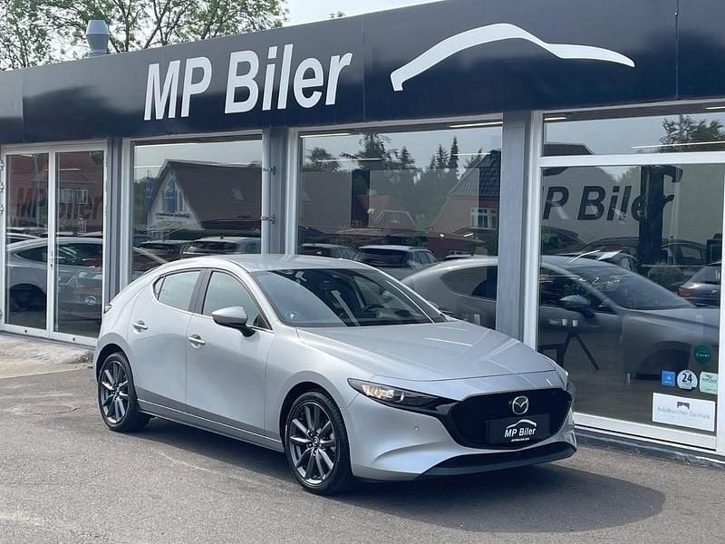 Sølvmetal Brugt 2019 Mazda 3 Sky Hatchback | 159.900 kr. - Billede 1/4