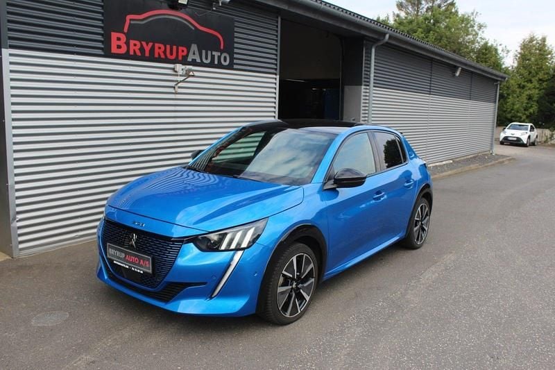Blåmetal Brugt 2021 Peugeot e-208 GT Hatchback | 119.900 kr. (God pris) - Billede 1/4