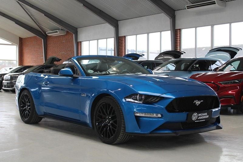 Blåmetal Brugt 2019 Ford Mustang GT Convertible Cabriolet | 549.900 kr. (Super pris) - Billede 1/4