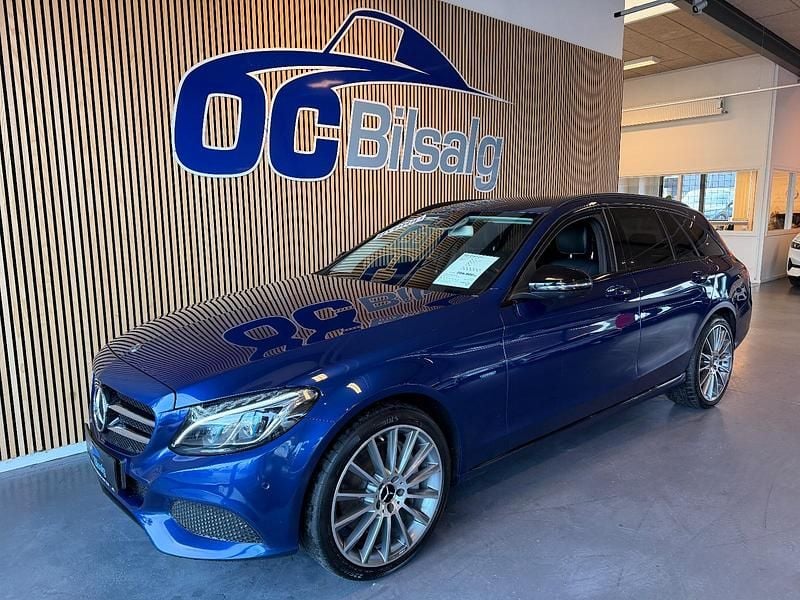 Blåmetal Brugt 2017 Mercedes C350e AMG line Stationcar | 264.800 kr. - Billede 1/4