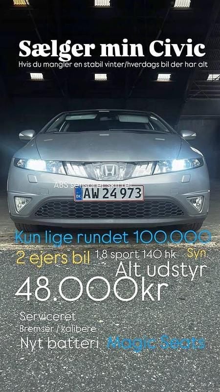 Brugt 2006 Honda Civic Sport Hatchback | 48.000 kr. - Billede 1/4