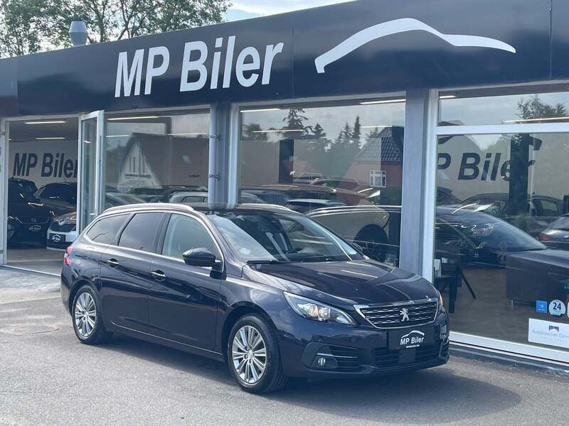 Mørkblåmetal Brugt 2019 Peugeot 308 Allure+ Stationcar | 94.900 kr. (Fair pris) - Billede 1/4