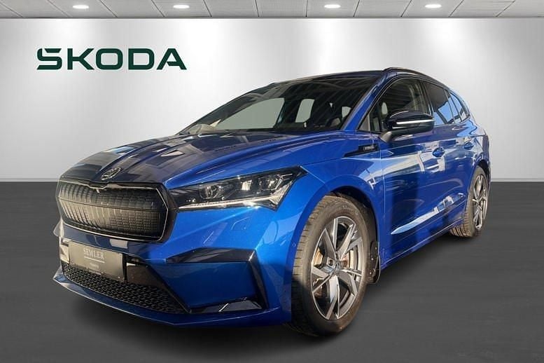 Blåmetal Brugt 2023 Skoda Enyaq iV SportLine SUV | 309.900 kr. (Dyr) - Billede 1/4