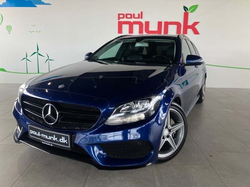 Blåmetal Brugt 2016 Mercedes C220 AMG line Stationcar | 199.900 kr. (God pris) - Billede 1/4