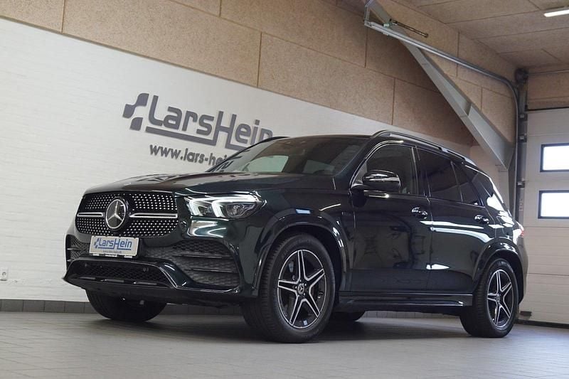 Mørkgrønmetal Brugt 2021 Mercedes GLE350 AMG line Van | 474.800 kr. - Billede 1/4
