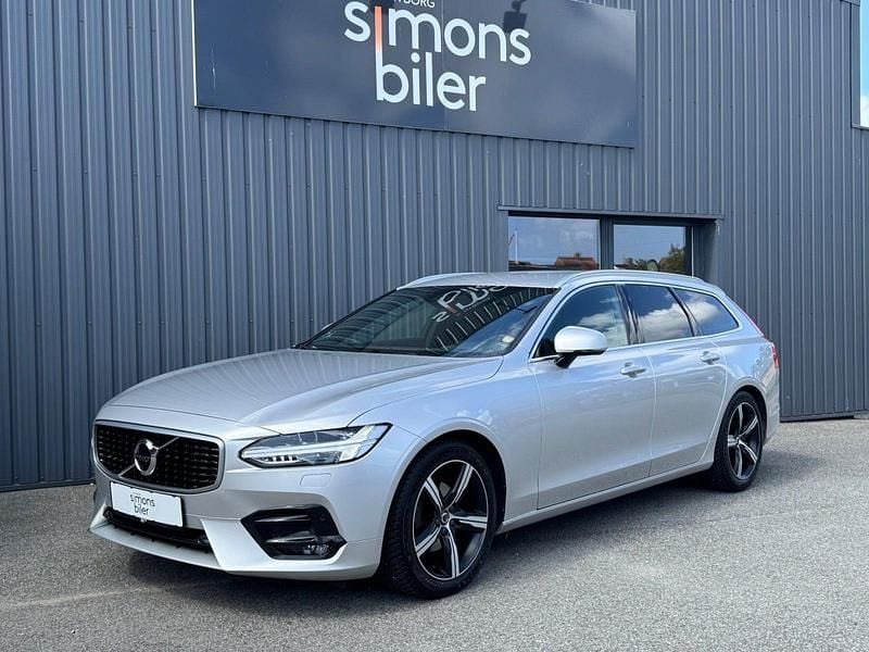 Sølvmetal Brugt 2018 Volvo V90 R-Design Stationcar | 304.900 kr. (God pris) - Billede 1/4