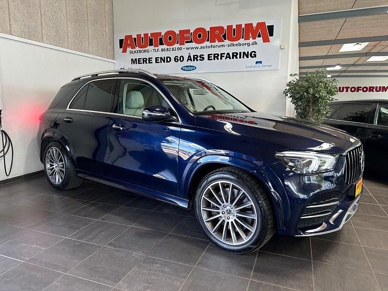 Blåmetal Brugt 2019 Mercedes GLE450 AMG AMG line Van | 499.900 kr. - Billede 1/4