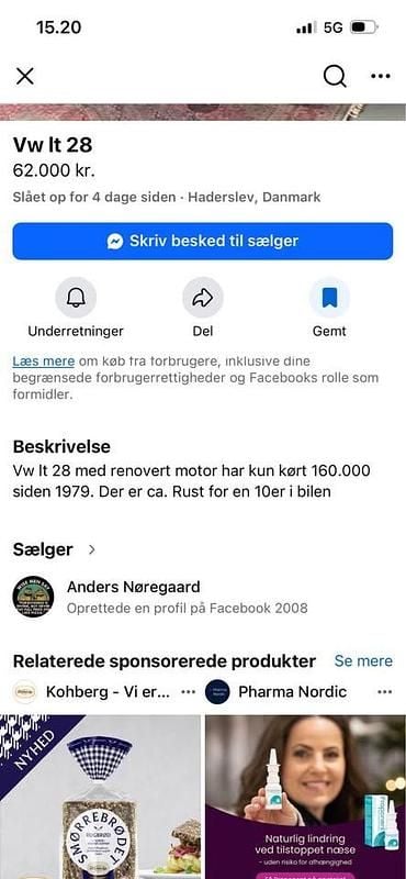 Brugt VW LT 31 HK (22 kW) 1977 Van