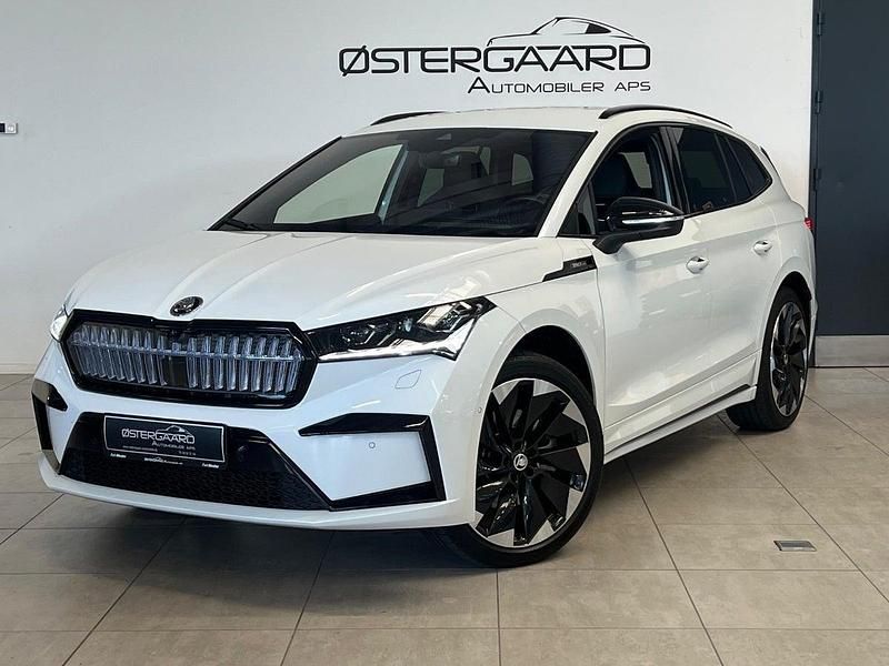 Hvid Brugt 2024 Skoda Enyaq iV SportLine SUV | 384.700 kr. (Fair pris) - Billede 1/4