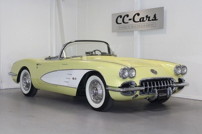 Gul Brugt 1958 Chevrolet Corvette C1 Cabriolet | 899.900 kr. - Billede 1/4