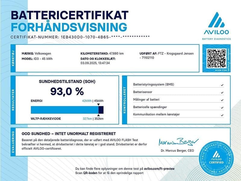 Brugt VW ID.3 Pure 106 kW (145 HK) 2021 Hatchback