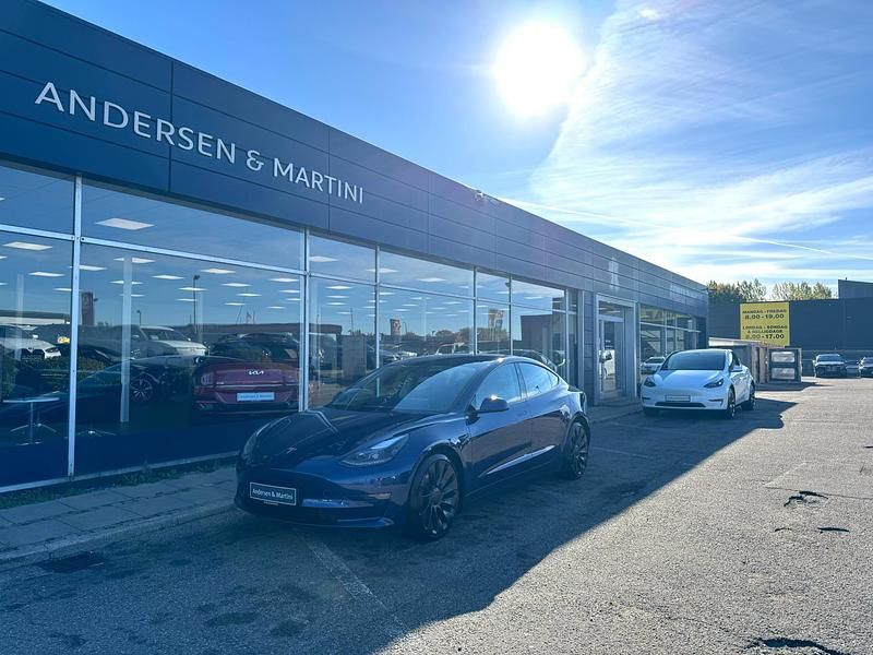 Blaametal Brugt 2021 Tesla Model 3 Performance Sedan | 237.700 kr. (Fair pris) - Billede 1/4