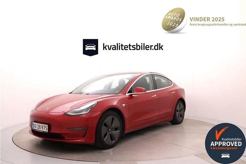 Rød Brugt 2020 Tesla Model 3 Long Range AWD Sedan | 209.900 kr. (Fair pris) - Billede 1/4