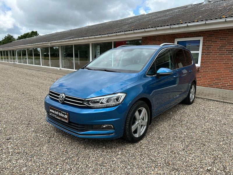 Blå metal Brugt 2020 VW Touran Highline MPV | 249.900 kr. (God pris) - Billede 1/4