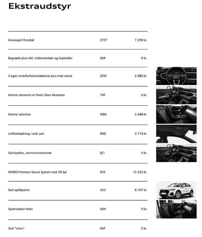 Grå Brugt 2023 Audi Q3 Sportback S-line plus SUV | 361.600 kr. (Fair pris) - Billede 1/8