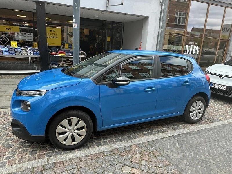 Blåmetal Brugt 2019 Citroën C3 PureTech Hatchback | 69.900 kr. (God pris) - Billede 1/3