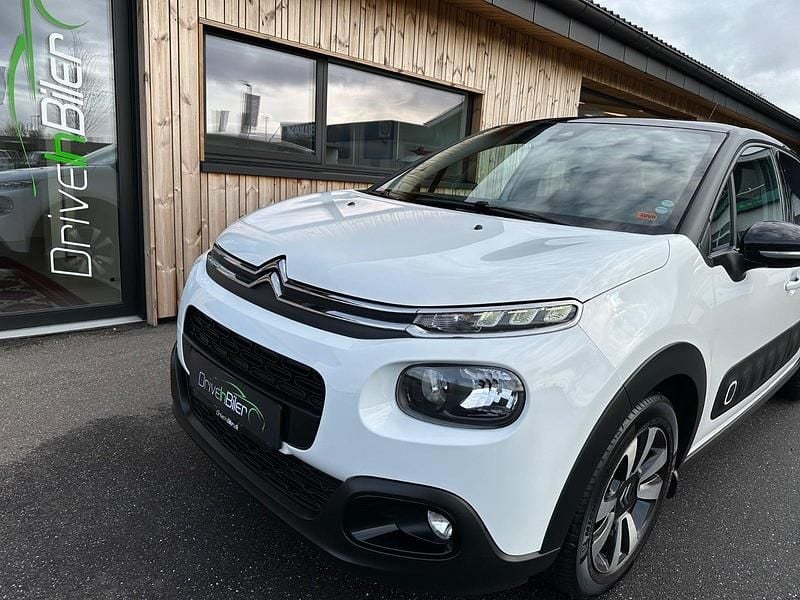 Hvid Brugt 2019 Citroën C3 PureTech Hatchback | 84.900 kr. (Fair pris) - Billede 1/4