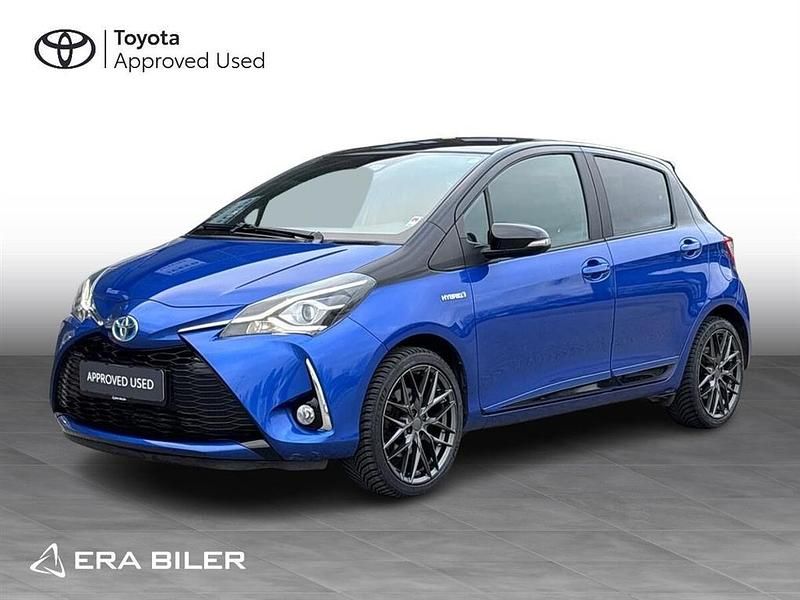 Hydro blue/night sky black Brugt 2018 Toyota Yaris Hybrid Hatchback | 134.900 kr. (Fair pris) - Billede 1/3