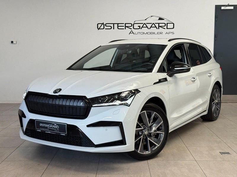 Hvid Brugt 2024 Skoda Enyaq iV SportLine SUV | 384.700 kr. (Fair pris) - Billede 1/4