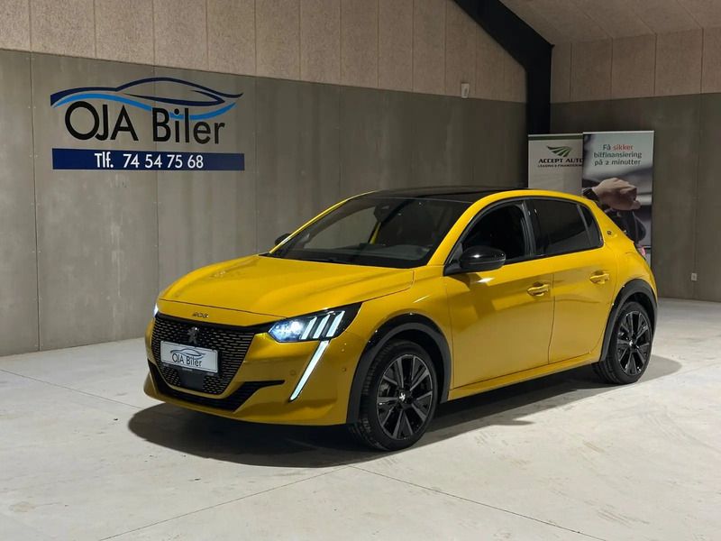 Gulmetal Brugt 2023 Peugeot e-208 GT Hatchback | 209.900 kr. (Dyr) - Billede 1/4