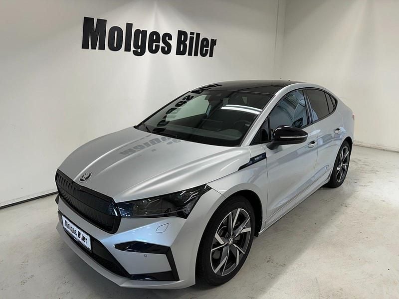Sølvmetal Brugt 2024 Skoda Enyaq iV SportLine SUV | 389.900 kr. (Fair pris) - Billede 1/4