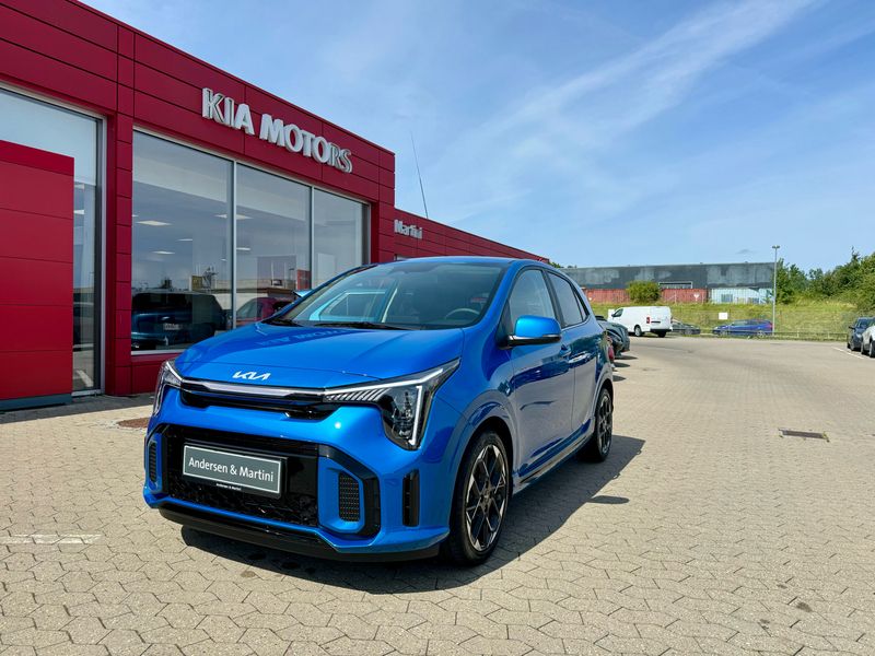 Sporty blue Ny 2024 Kia Picanto GT-Line Hatchback | 194.400 kr. - Billede 1/4