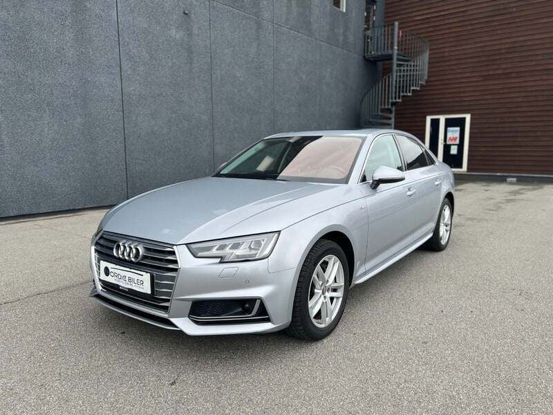 Sølvmetal Brugt 2018 Audi A4 S-Line Sedan | 349.800 kr. - Billede 1/4