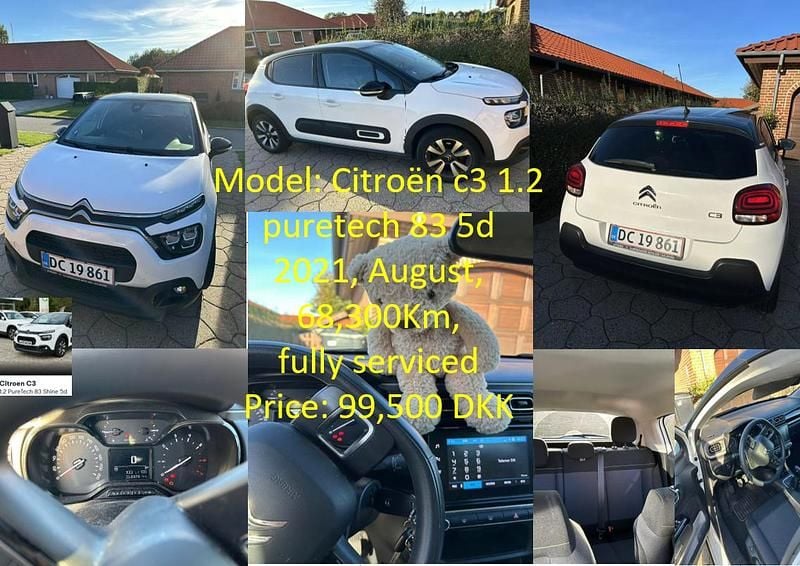 Hvid Brugt 2021 Citroën C3 PureTech Hatchback | 105.000 kr. (Fair pris) - Billede 1/1