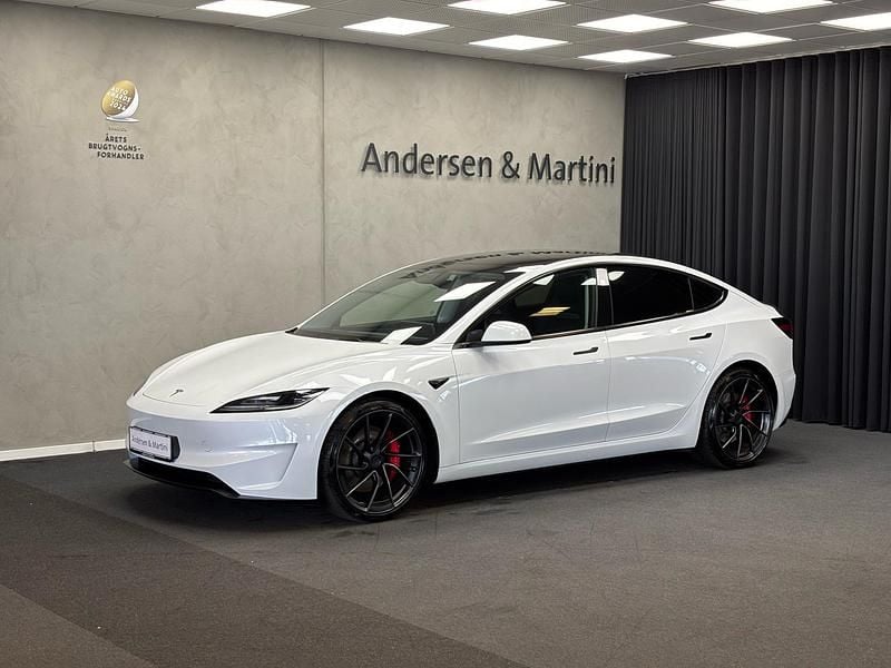 Hvidmetal Brugt 2024 Tesla Model 3 Performance Sedan | 419.900 kr. - Billede 1/4