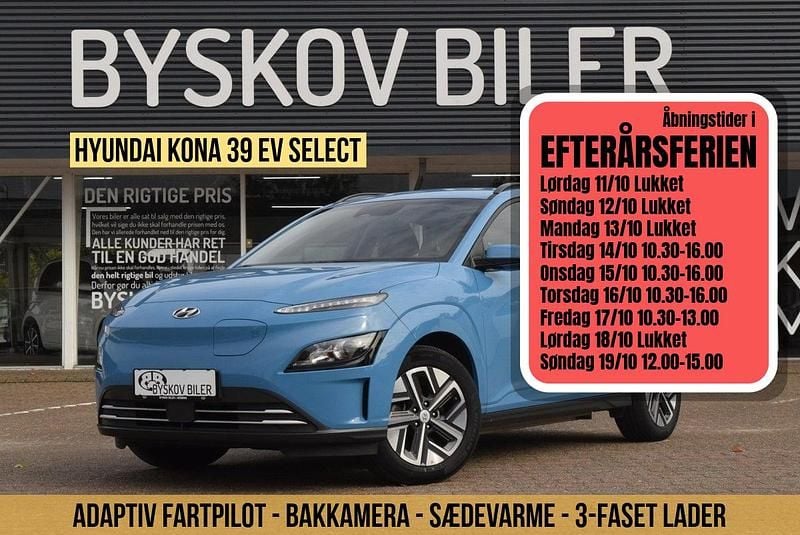 Blå Brugt 2022 Hyundai Kona Select SUV | 132.495 kr. (Fair pris) - Billede 1/4
