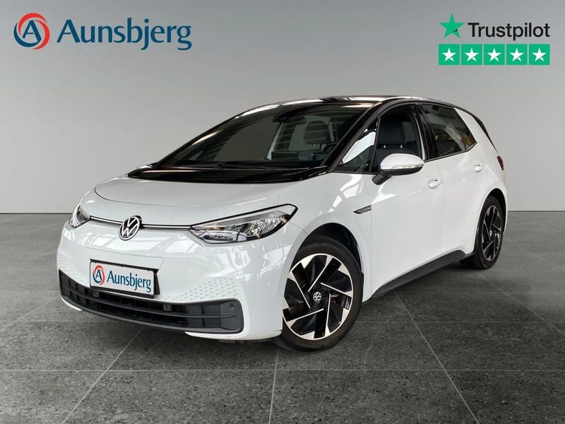 Gletscherweiß metallic Brugt 2022 VW ID.3 Pure Hatchback | 152.500 kr. (God pris) - Billede 1/4