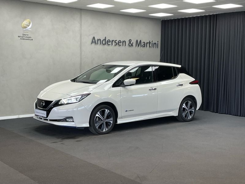 Hvid Brugt 2019 Nissan Leaf Tekna Hatchback | 139.900 kr. (Lidt for dyr) - Billede 1/4