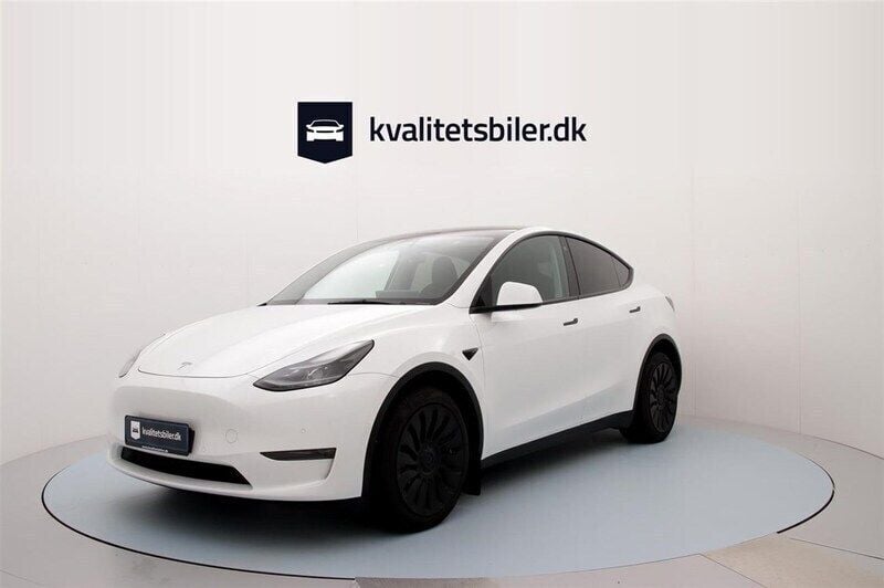 Pearl white multicoat Brugt 2022 Tesla Model Y Long Range SUV | 319.900 kr. (Dyr) - Billede 1/4