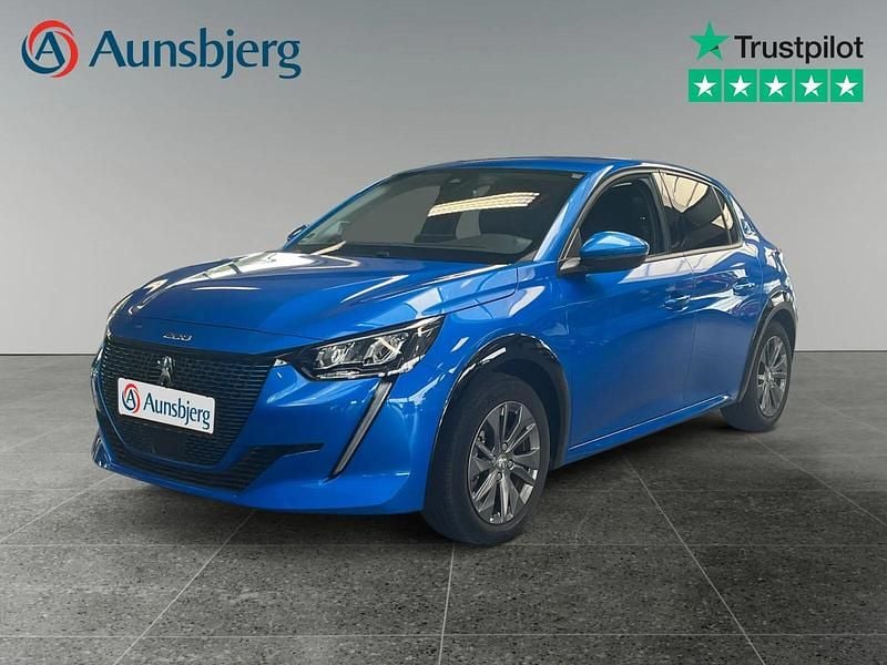 Blå met. Brugt 2021 Peugeot e-208 Allure Hatchback | 134.500 kr. (Fair pris) - Billede 1/4