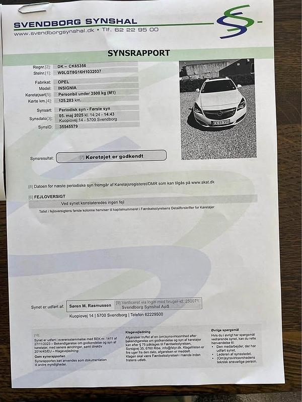 Hvid Brugt 2017 Opel Insignia Stationcar | 125.000 kr. (God pris) - Billede 1/4