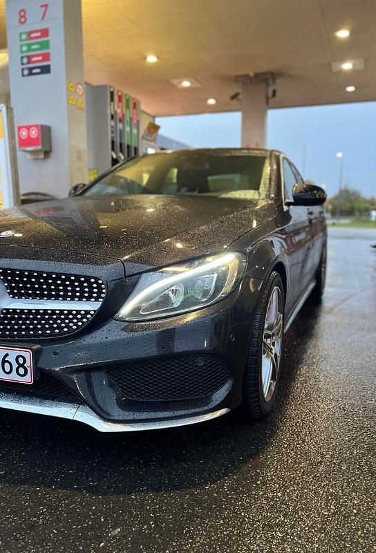 Brugt Mercedes C200 AMG line 184 HK (135 kW) 2014 metal sort Sedan