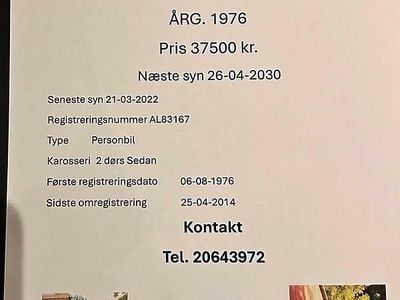 Brugt Opel Rekord 1976 Sedan