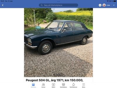 Brugt Peugeot 504 94 HK (69 kW) 1971 Blå