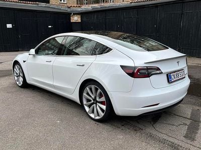 Hvid Brugt 2019 Tesla Model 3 Performance Sedan | 257.600 kr. (Dyr)