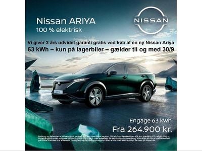 Grønmetal Ny 2024 Nissan Ariya SUV | 286.000 kr. (Lidt for dyr)