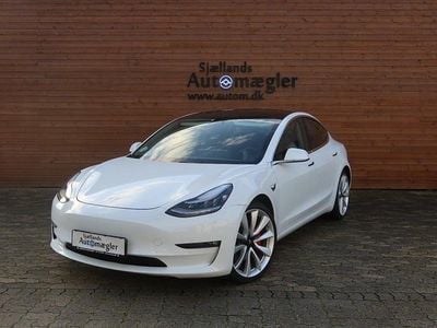 Perlemorshvid Brugt 2019 Tesla Model 3 Performance Sedan | 179.900 kr. (Fair pris)