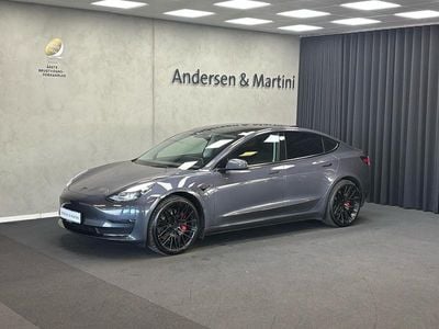 Graametal Brugt 2022 Tesla Model 3 Performance Sedan | 269.600 kr. (Lidt for dyr)