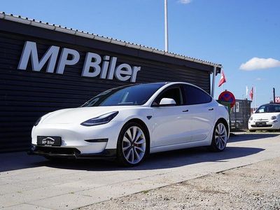 Hvid Brugt 2019 Tesla Model 3 Performance Sedan | 179.700 kr. (Fair pris)
